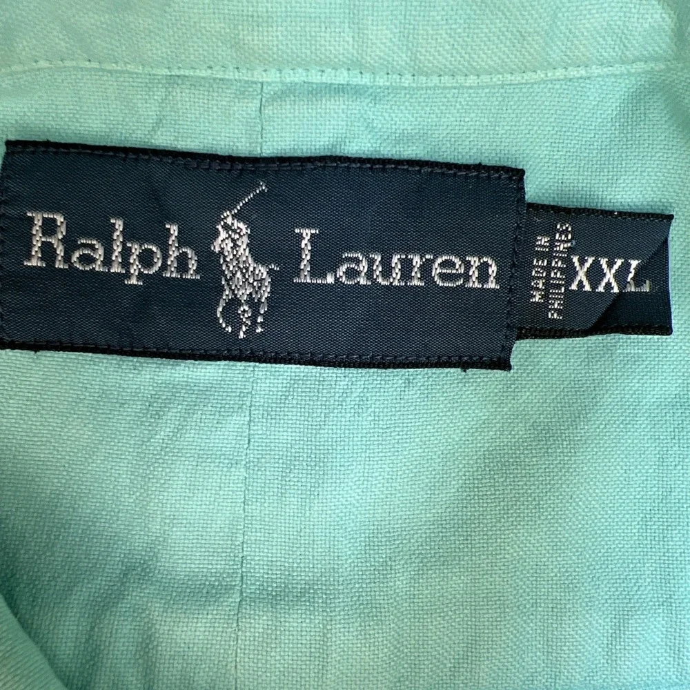 Polo Ralph Lauren Mens XXL Oxford Shirt Mint Seafoam Green Cotton Button Down LS